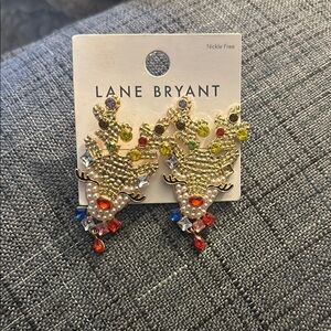 Lane Bryant Gold Earrings with Colorful Gems